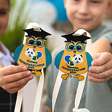 Іменна медаль для Першокласника "Мудра Сова". Медаль Першокласнику. Подарунок на 1 вересня у школу