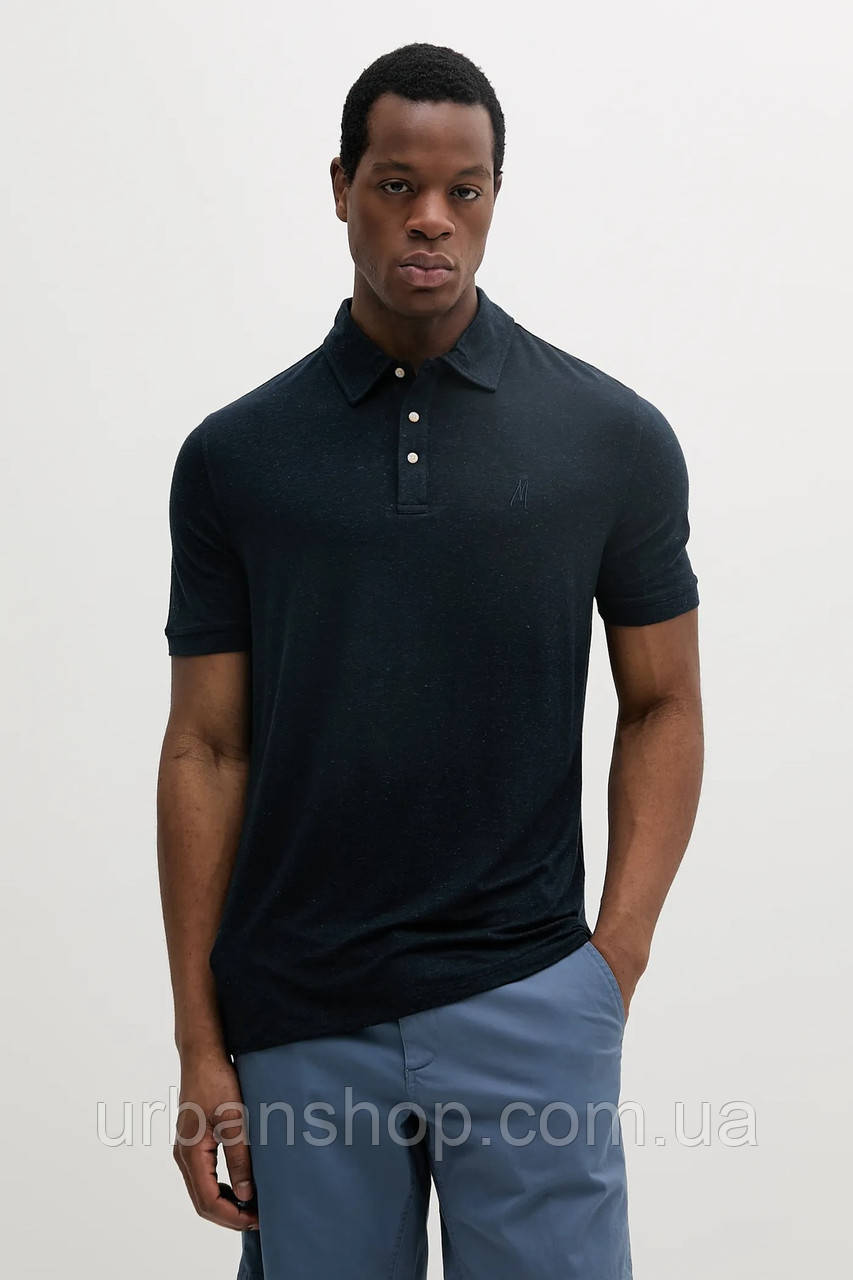 Urbanshop com ua Поло з домішкою льону Marciano Guess колір синій меланж 5GHP01 6315A РОЗМІРИ ЗАПИТУЙТЕ