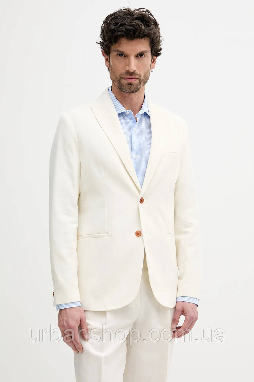 Urbanshop com ua Бавовняний піджак Sisley колір бежевий 2GJ0SW029 РОЗМІРИ ЗАПИТУЙТЕ