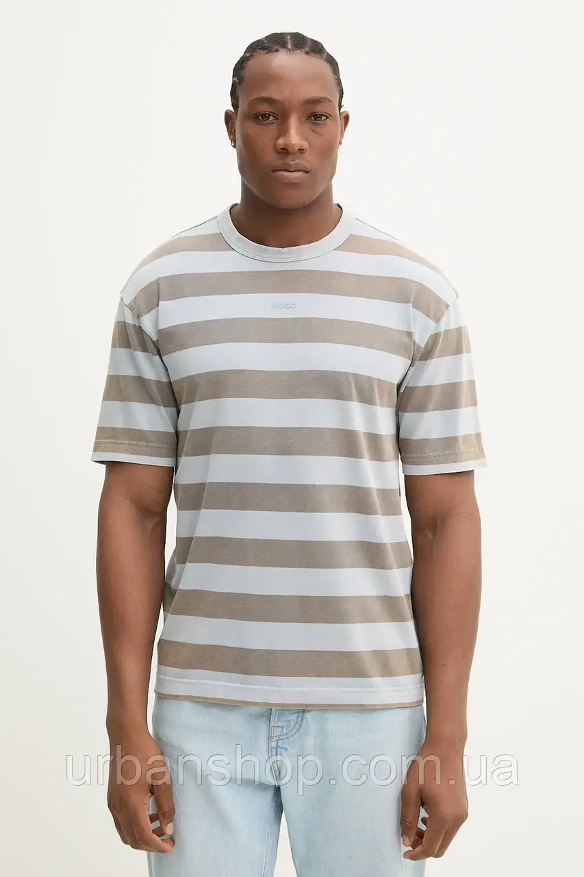 Urbanshop com ua Бавовняна футболка HUGO чоловіча візерунок 50535283 РОЗМІРИ ЗАПИТУЙТЕ