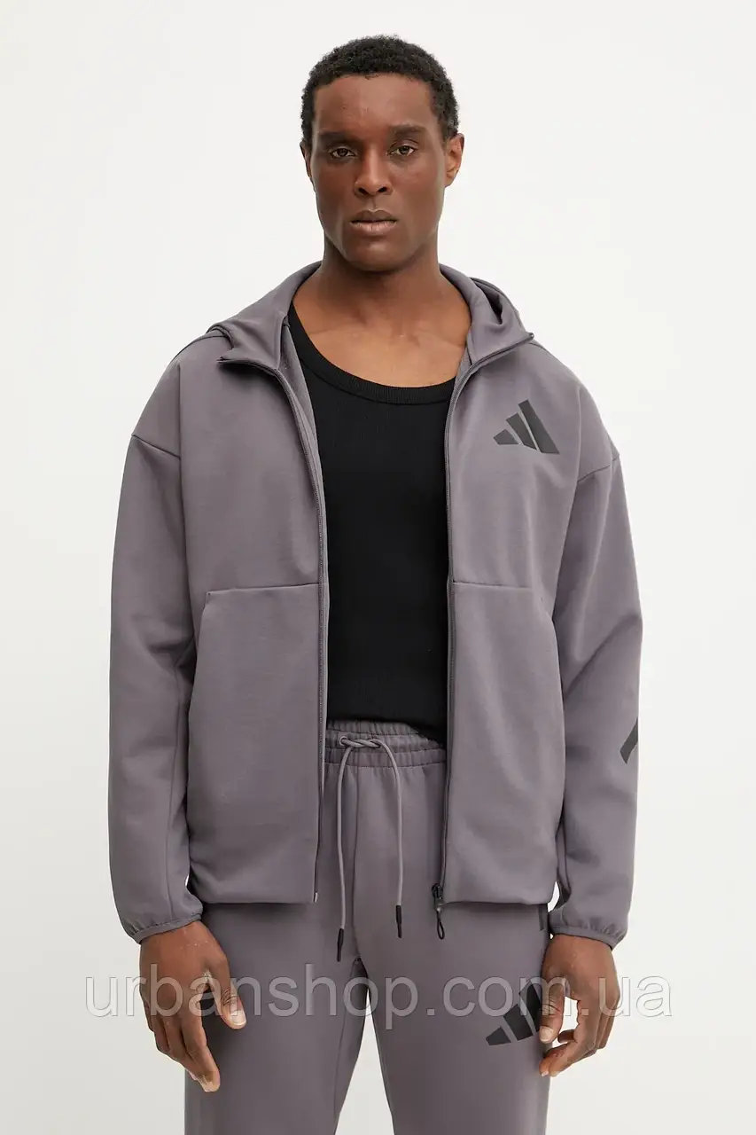 Urbanshop com ua Кофта adidas Z.N.E. чоловіча колір фіолетовий з капюшоном з принтом JD2911 РОЗМІРИ ЗАПИТУЙТЕ