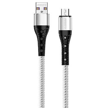 Кабель ANSTY S-011-A Micro USB Nylon 3A 1M Білий