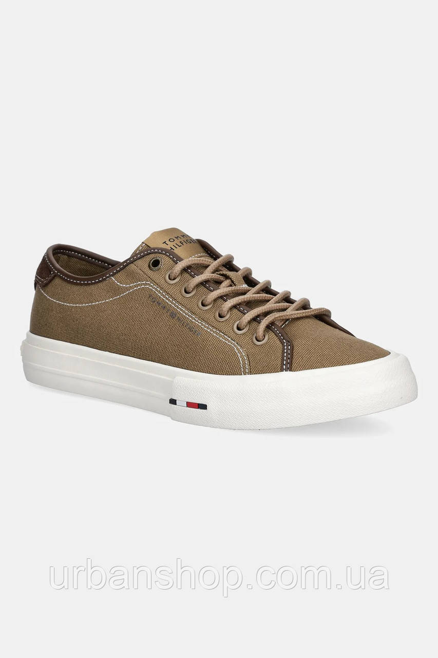 Urbanshop com ua Кеди Tommy Hilfiger TH HI VULC STREET CANVAS колір коричневий FM0FM05515 РОЗМІРИ ЗАПИТУЙТЕ
