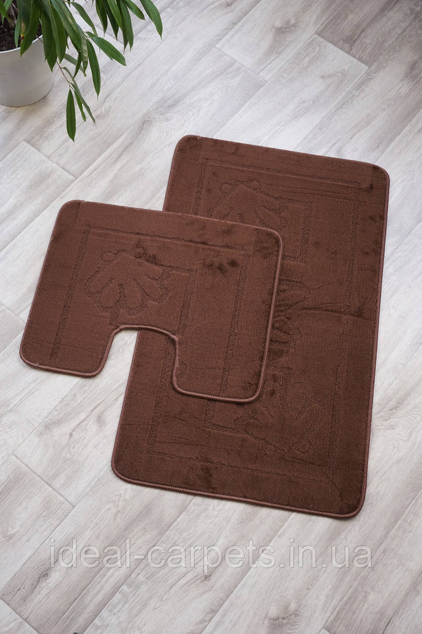 Комплект для ванної 60*100 та 60*50см Коричневий 0047 Туреччина, фото 1