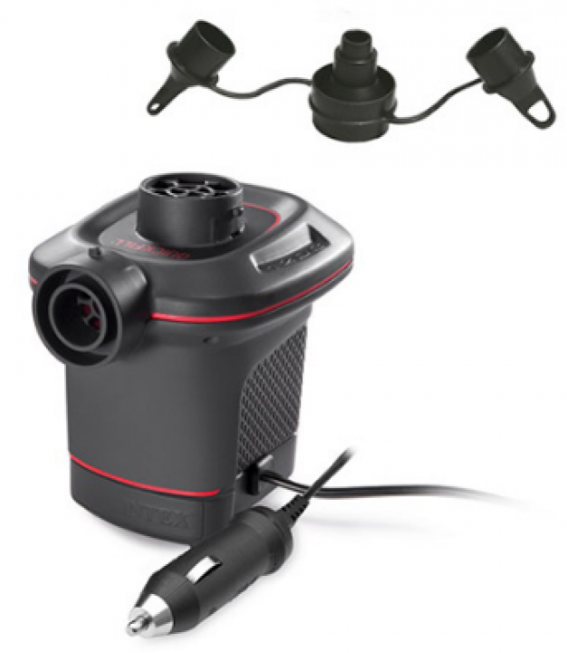 💙Насос електричний повітряний Intex 66636 від прикурювача 12V, 650 л/хв, для надувних матраців, кіл, човнів, фото 1