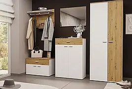 Комплект меблів в передпокій 240 см Барселона № 1 білий/дуб артісан Сокме