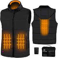 Жилет CRRXIN з підігрівом і Power Bank 10000 мАг, три режими нагріву, чоловіча та жіноча, з капюшоном