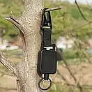 Ретрактор тактичний карабін брелок FAT BLACK з тросиком 60 см, фото 8