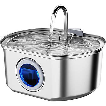 Фонтанчик автопоїлка для кота Pet Water Fountain 3,2л з нержавіючої сталі та LED-підсвічуванням - автоматична поїлка