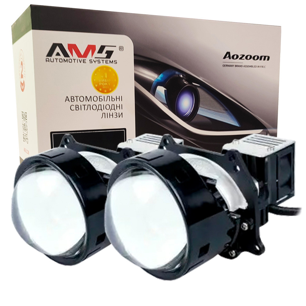 Світлодіодна LED лінза для фар AMS ULTIMATE U7 3.0" F 5500K 55W комплект 2 шт, фото 1