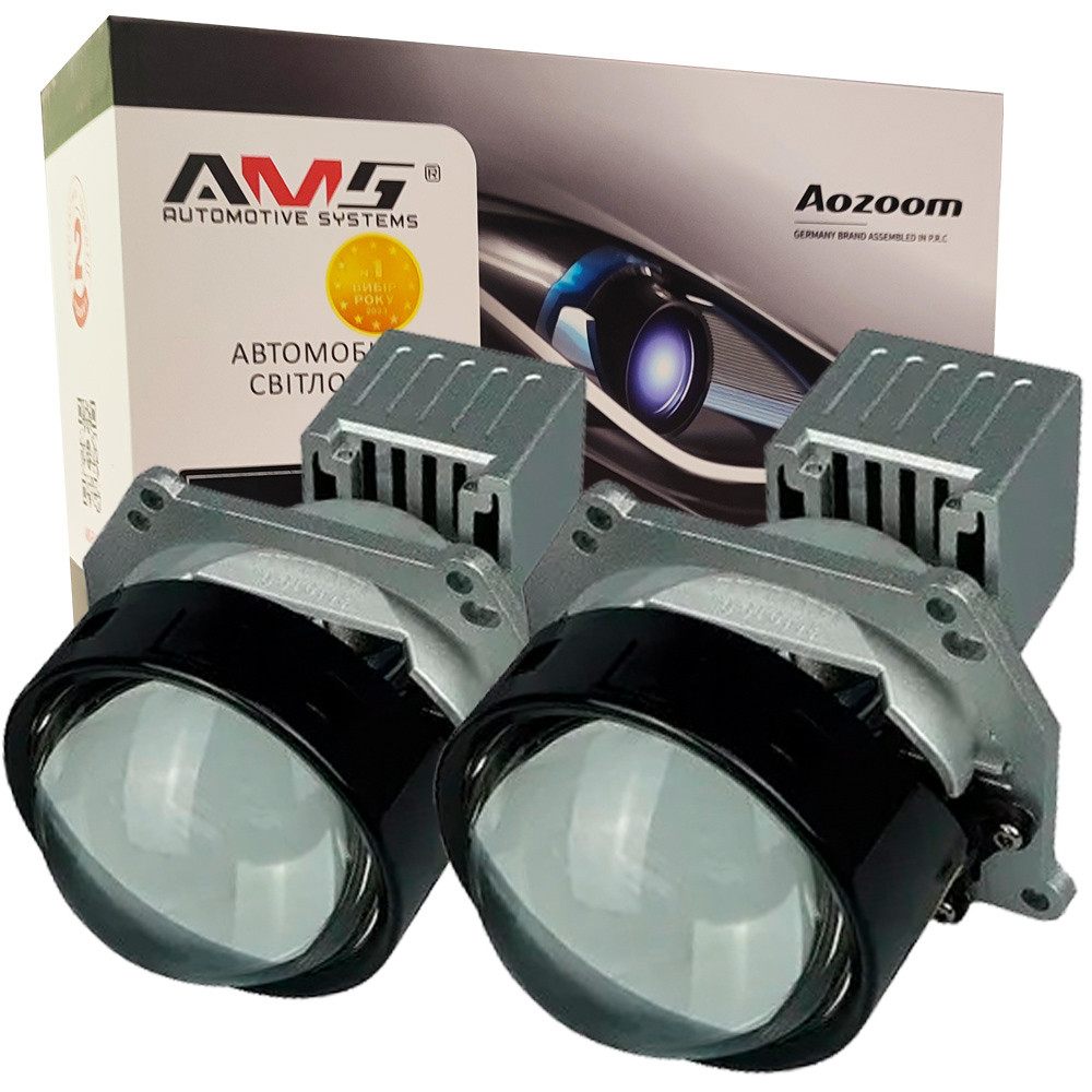 Світлодіодна LED лінза для фар AMS ULTIMATE U7 LASER 3.0" F V2 5500K 83W комплект 2 шт, фото 1