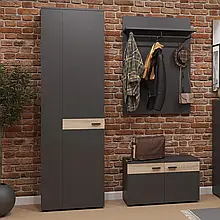 Комплект меблів в передпокій 135 см Соренто антрацит/дуб сонома Сокме