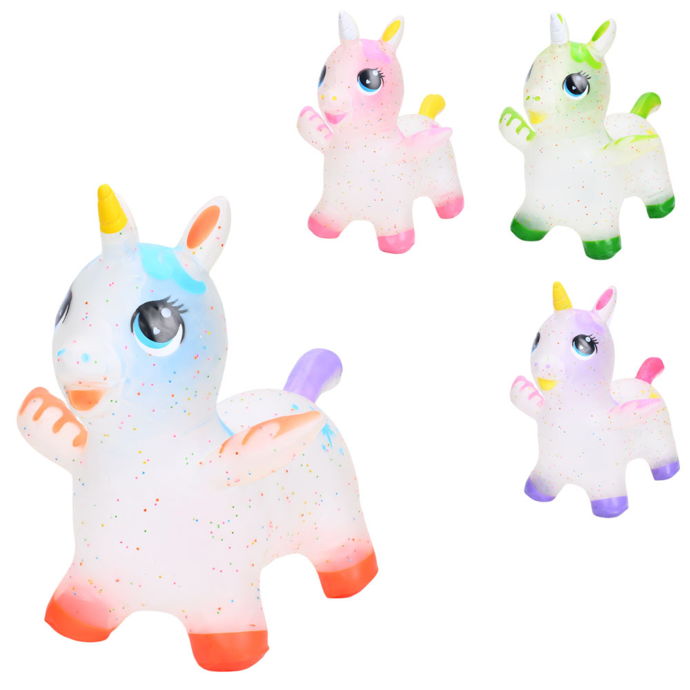 Дитячі стрибуни-єдиноріжки з крильцями, мікс квітів MS 4147, фото 1