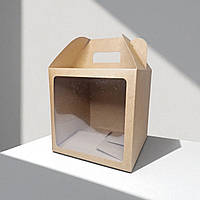 Коробки для паски, панетона, пряникового будиночка, подарунка (240х240х240мм.) крафт