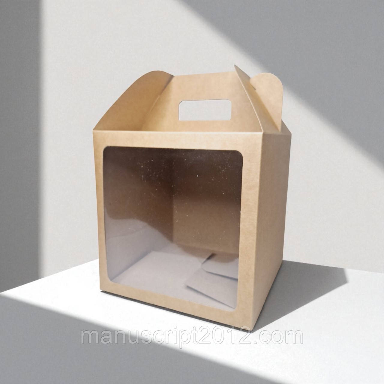 Коробки для паски, панетона, пряникового будиночка, подарунка (240х240х240мм.) крафт, фото 1