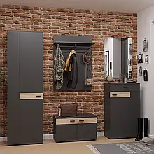 Комплект меблів в передпокій 195 см Соренто антрацит/дуб сонома Сокме