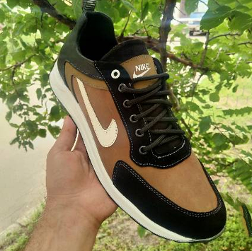 Чоловічі шкіряні кросівки демісезонні коричневі (натуральна шкіра) батали весна-осінь для чоловіків, великі розміри 46 47 48 49 50