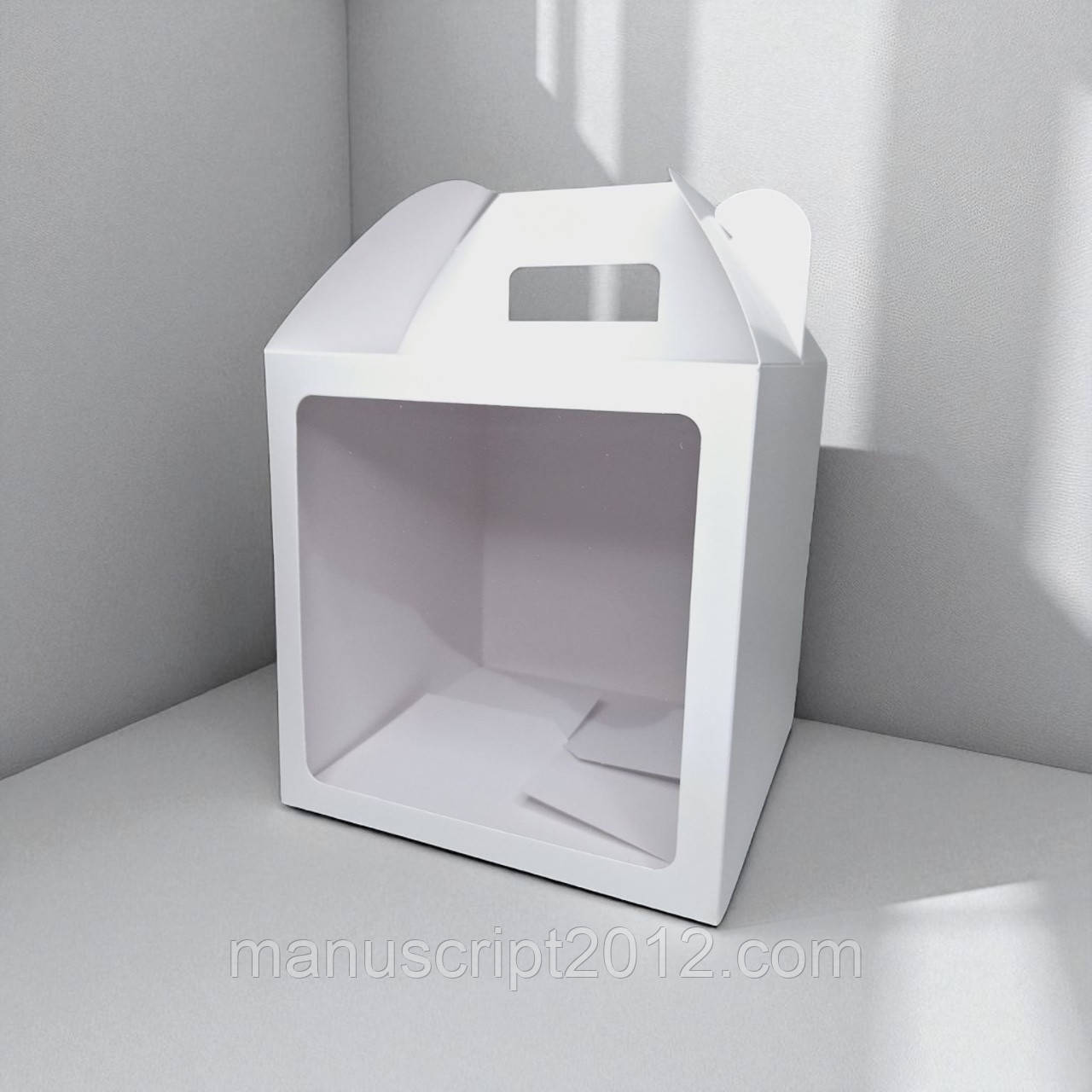 Коробки для паски, панетона, пряникового будиночка, подарунка (240х240х240мм.) біла