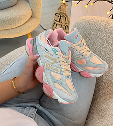 Жіночі кросівки New Balance 9060 Joe Freshgoods Inside Voices Grey Pink Нью Беланс сіро-рожеві замшеві круті красиві модні
