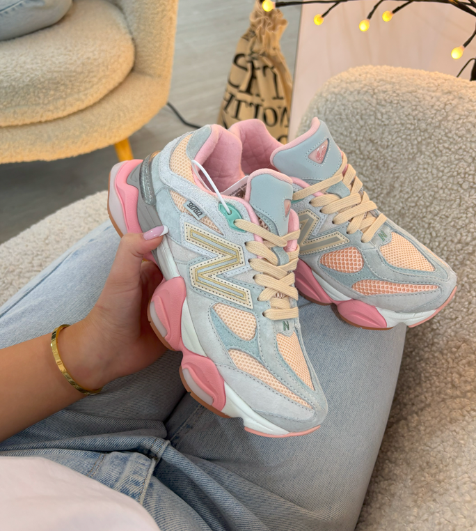 Жіночі кросівки New Balance 9060 Joe Freshgoods Inside Voices Grey Pink Нью Беланс сіро-рожеві замшеві круті красиві модні, фото 1