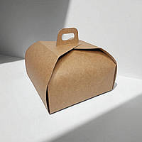 Коробка для тортів з ручкою (170х170х110мм.) крафт