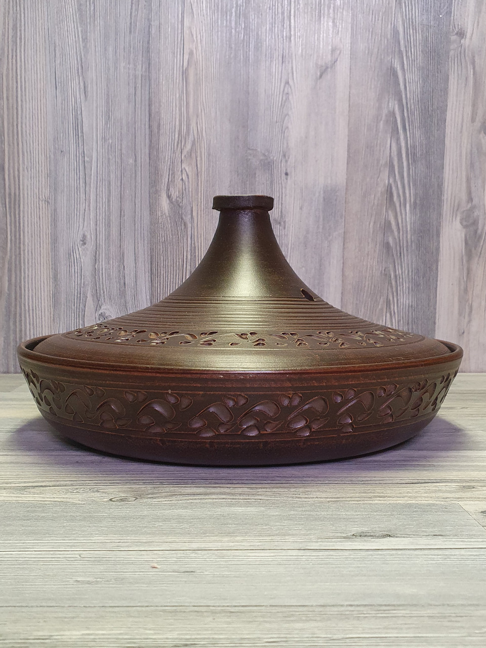 Таджин для духовки, запікання, з червоної глини (глиняний)