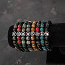 Чоловічий раслет зі знаком Зодіаку Телець натурального каміння, фото 7