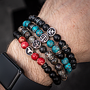 Чоловічий раслет зі знаком Зодіаку Скорпіон натурального каміння, фото 7