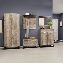 Комплект меблів в передпокій 240 см Барі вудкон/дуб гранж пісочний Сокме