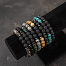 Чоловічий раслет зі знаком Зодіаку Близнюки з натурального каміння, фото 8