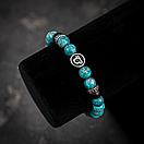 Чоловічий раслет зі знаком Зодіаку Терези натурального каміння, фото 5