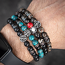 Чоловічий раслет зі знаком Зодіаку Терези натурального каміння, фото 6