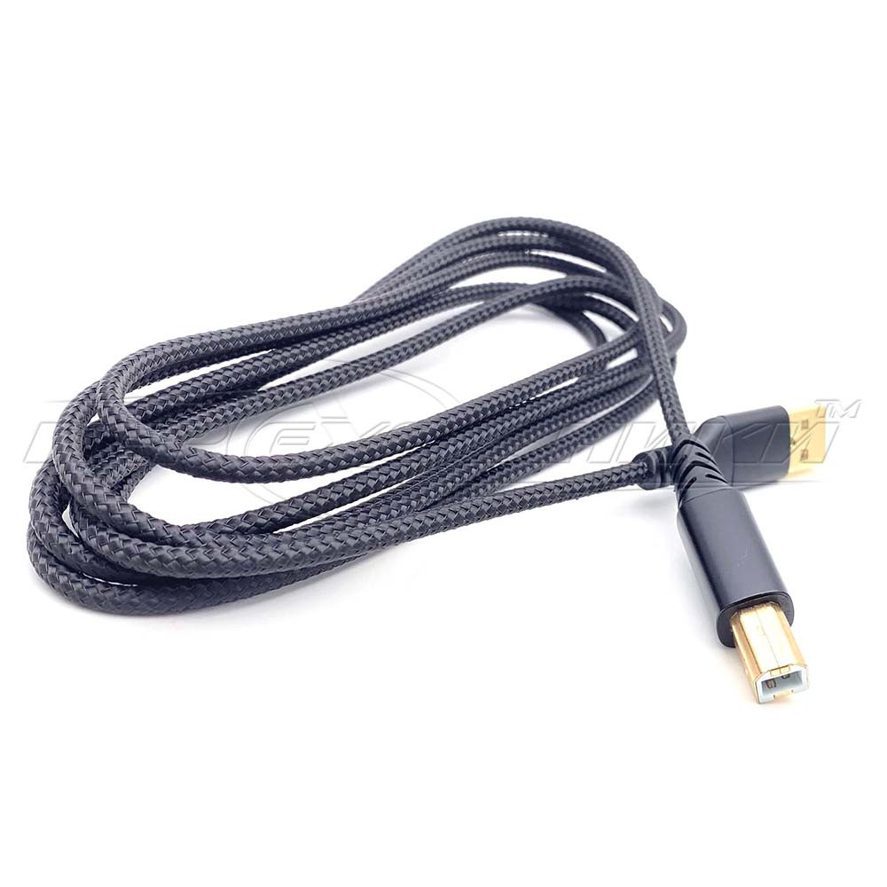 Кабель USB 2.0 AM - BM для принтера, ганчірковий, 2 м