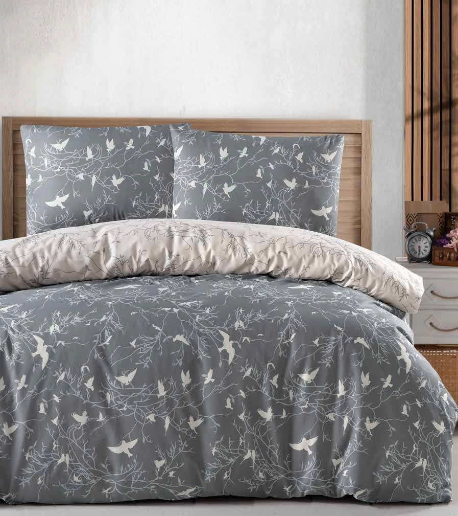 Постільна білизна First Choice Ranforce Homesko простирадло на гумці - Freedom Grey