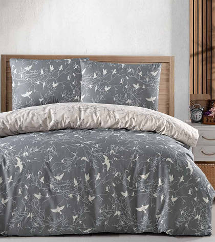 Постільна білизна First Choice Ranforce Homesko простирадло на гумці - Freedom Grey, фото 1