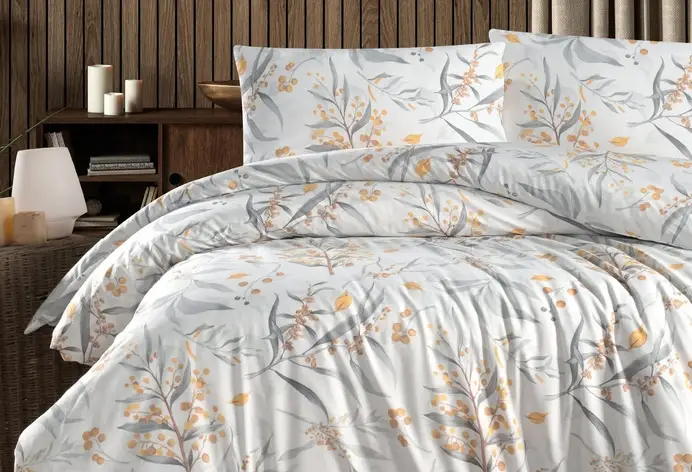 Постільна білизна First Choice Ranforce Homesko простирадло на гумці - Tegan Anthracite, фото 1