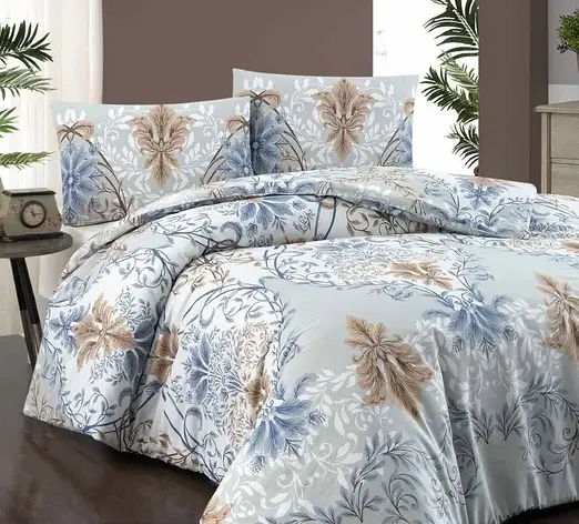 Постільна білизна First Choice Ranforce Homesko простирадло на гумці - Lara Blue, фото 1