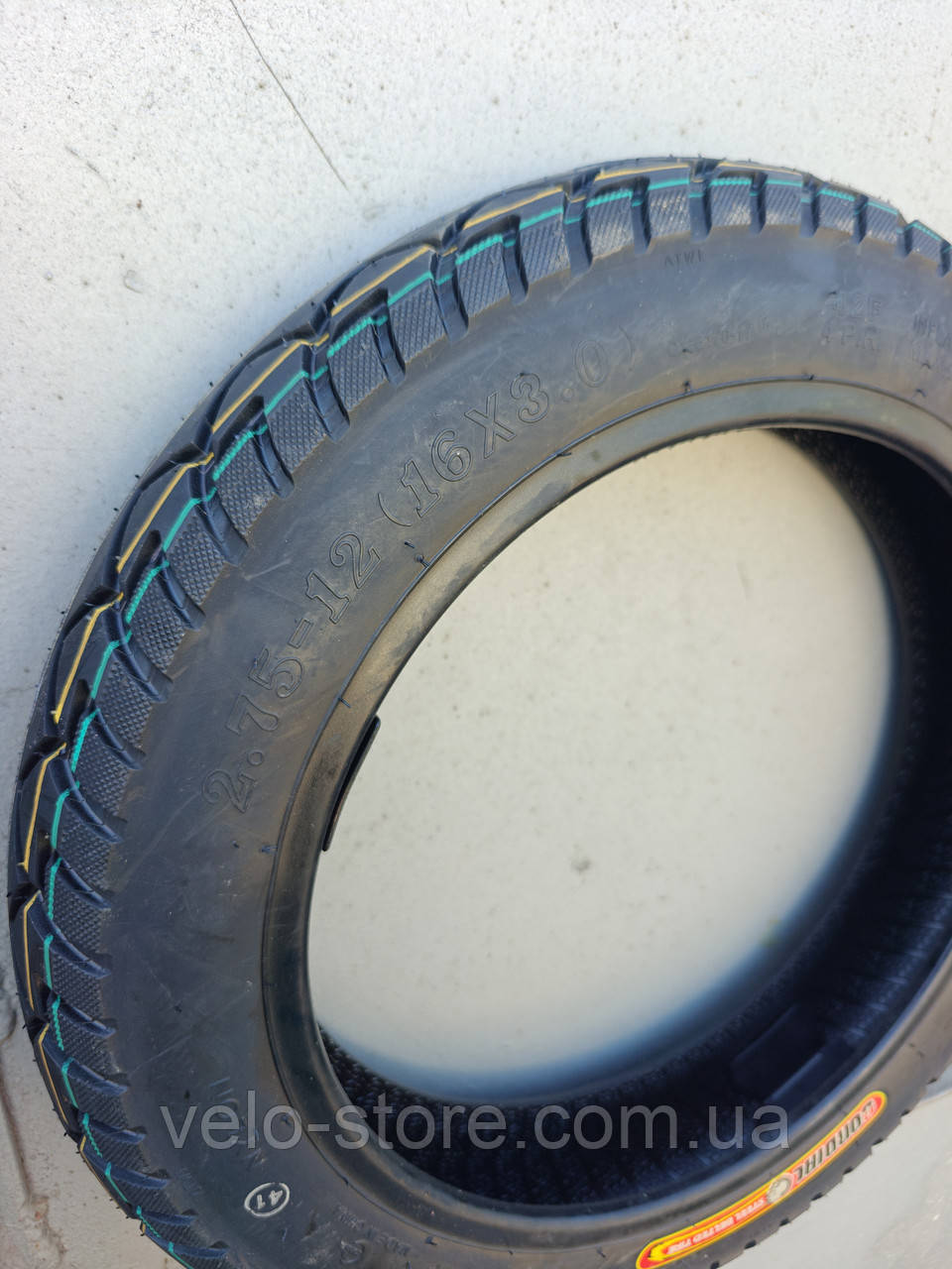 Мопедна покришка 16х3.0 (2.75-12) Бескамерна, фото 1