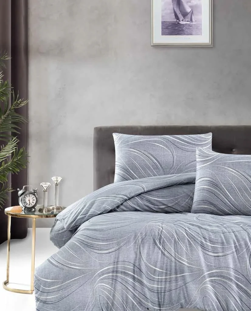 Постільна білизна First Choice Ranforce Homesko простирадло на гумці - Donis Grey