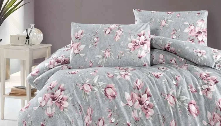 Постільна білизна First Choice Ranforce Homesko простирадло на гумці - Marea Powder