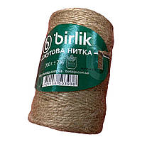 Декоративний джутовий шнур 2 мм. з Льону (Котушка 100 м),