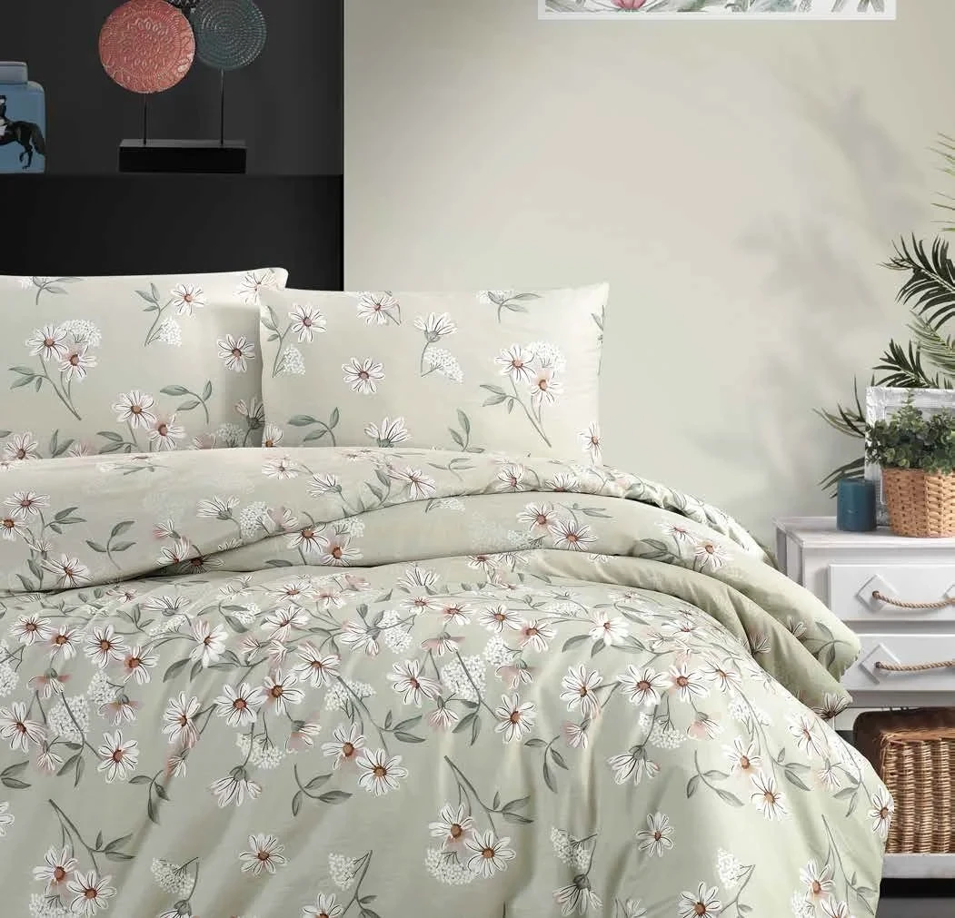 Постільна білизна First Choice Ranforce Homesko простирадло на гумці - Nevada Mint