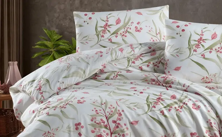 Постільна білизна First Choice Ranforce Homesko простирадло на гумці - Tegan Powder, фото 1