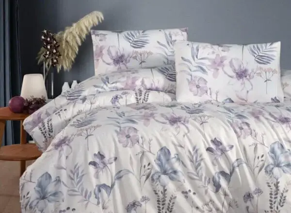 Постільна білизна First Choice Ranforce Homesko простирадло на гумці - Amaris Lilac, фото 1