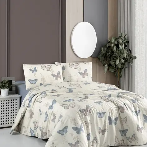 Постільна білизна First Choice Ranforce Homesko простирадло на гумці - Elery Beige, фото 1