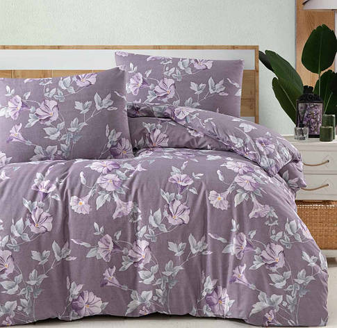 Постільна білизна First Choice Ranforce Homesko простирадло на гумці - Santino Purple, фото 1