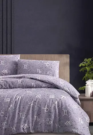 Постільна білизна First Choice Ranforce Homesko простирадло на гумці - Goodnight Lavender, фото 1