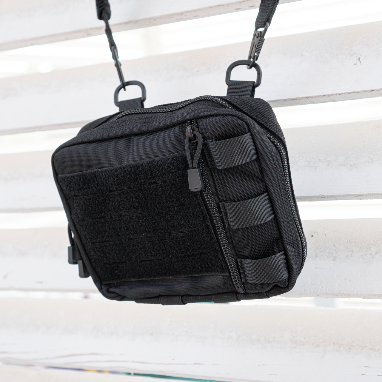 Чорна чоловіча сумка через плече DOT FAT органайзер МОЛЛє, фото 1