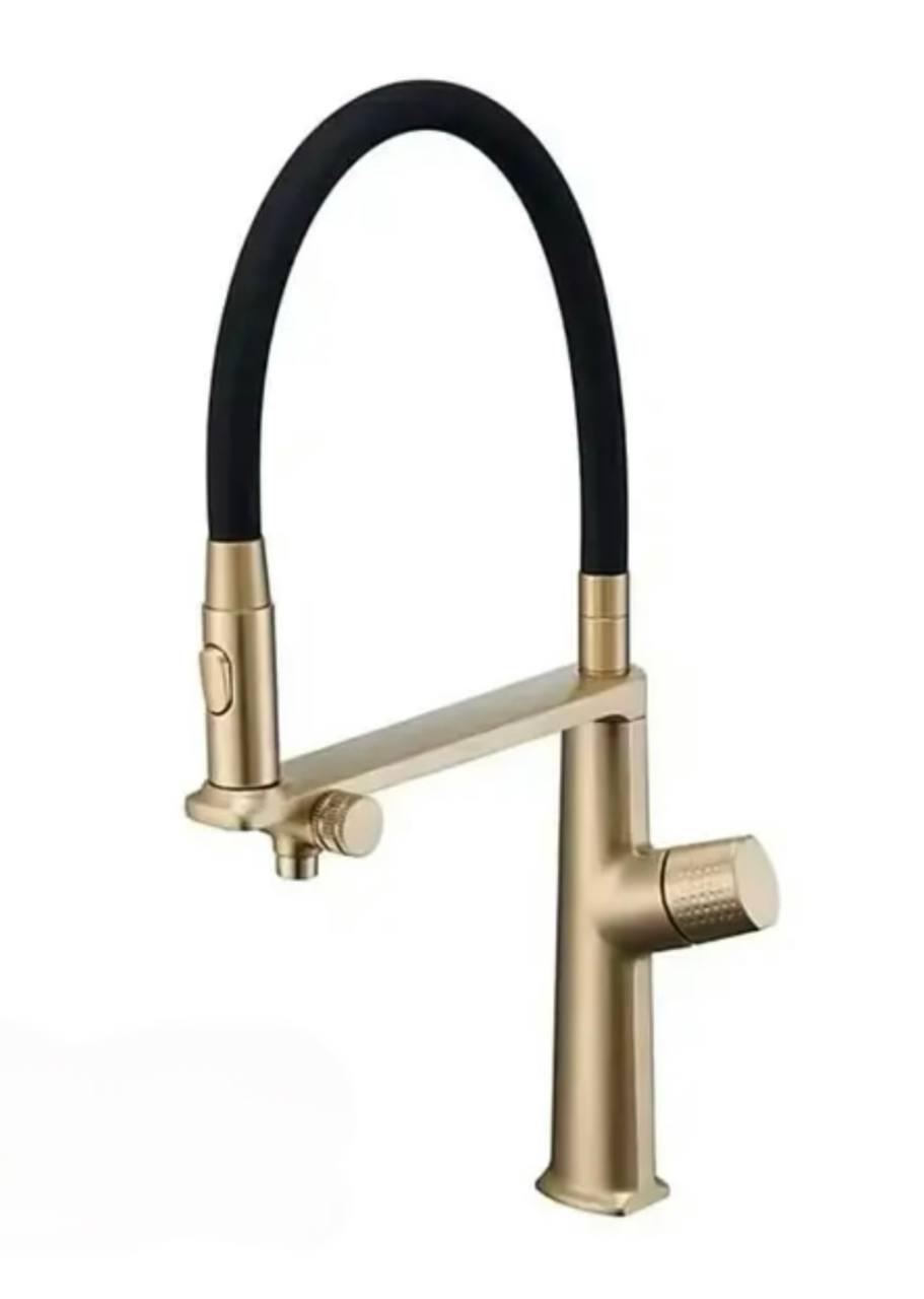 Змішувач з підключенням фільтрованої води із силіконовим виливом FUTURA Elegant Матове золото, фото 1