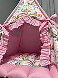 Вігвам Замок принцеси 3 БОНБОН Повний комплект, вігвам для дівчинки, вігвам для дітей, дитячий вігвам, дитяча палатка, вігвам, фото 5